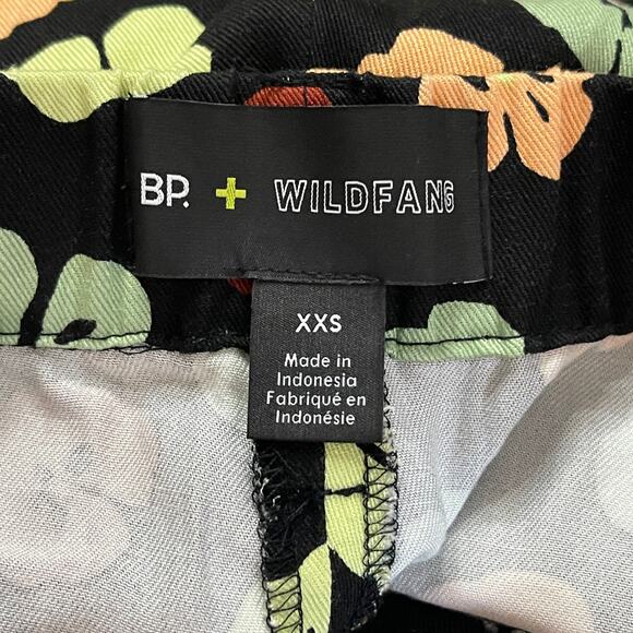 BP Wildfang Pants XXS Black Floral Straight Leg Bohemian Concert Festival New - Picture 7 of 13